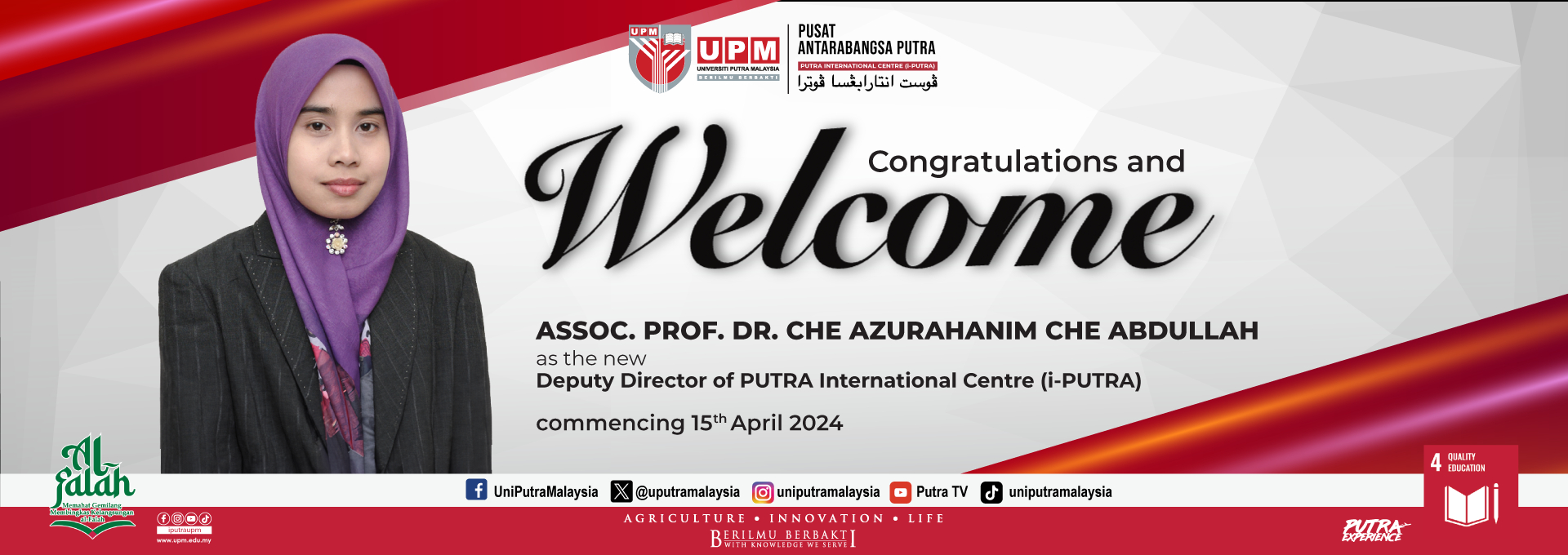 Welcome to i-PUTRA Assoc. Prof. Dr. Che Azurahanim Che Abdullah